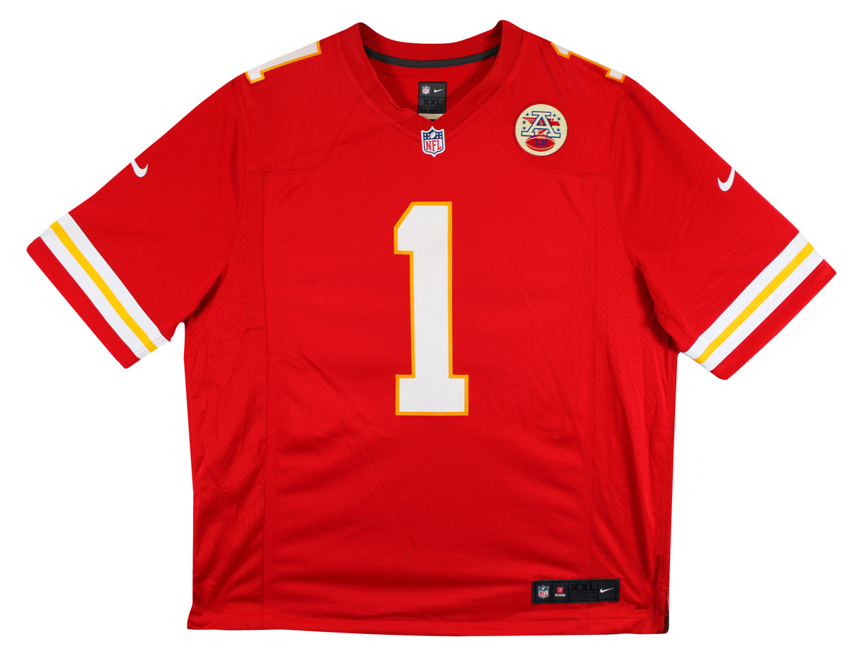 Chiefs Xavier Worthy Signed Red Nike Limited Jersey w/ Black Signature Fanatics
