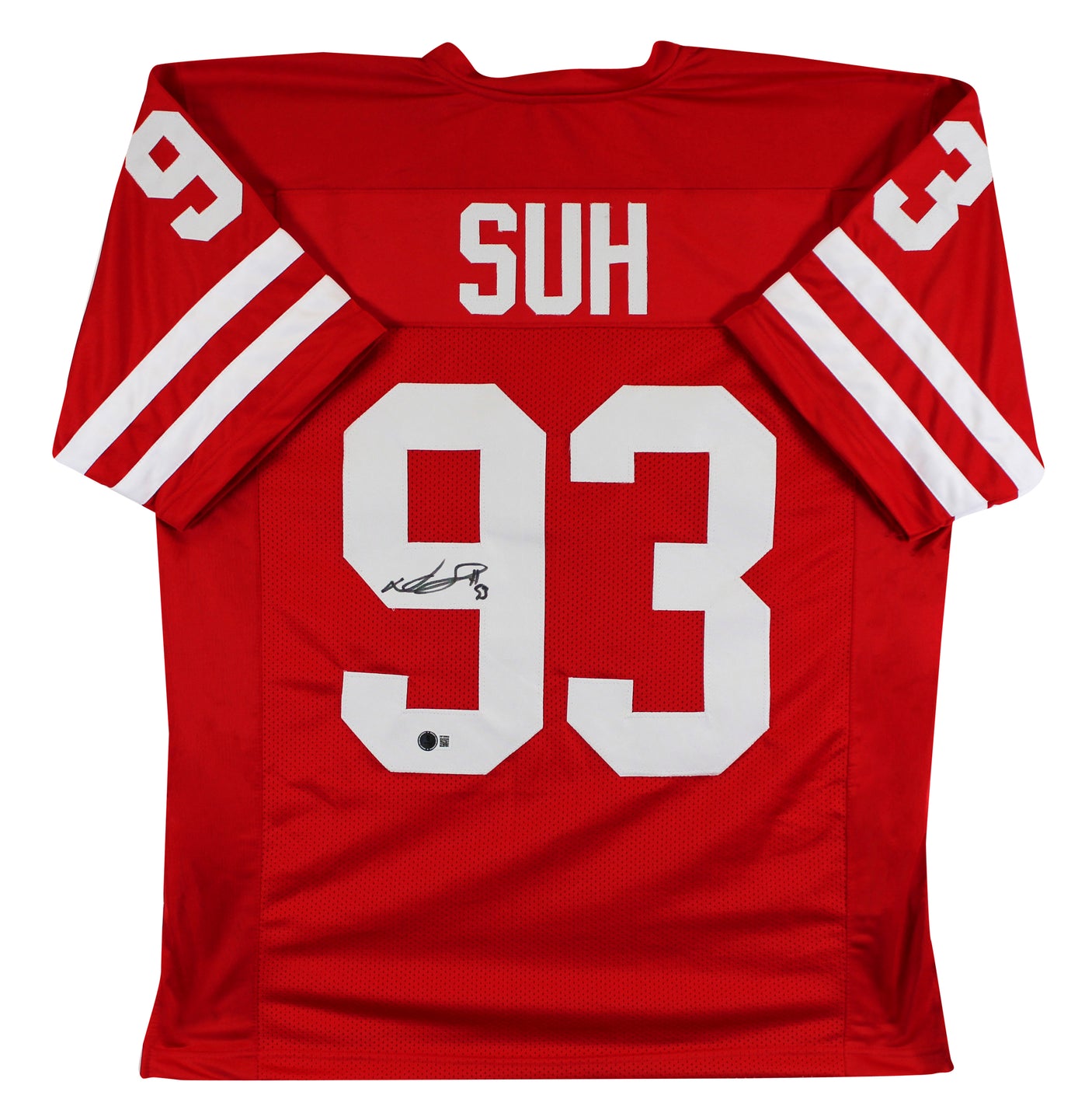 Nebraska Ndamukong Suh Authentic Signed Red Pro Style Jersey BAS Witnessed