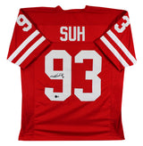 Nebraska Ndamukong Suh Authentic Signed Red Pro Style Jersey BAS Witnessed