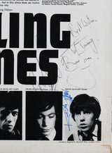 Rolling Stones (5) Jagger, Richards, Jones, Watts & Wyman Signed Album Cover BAS