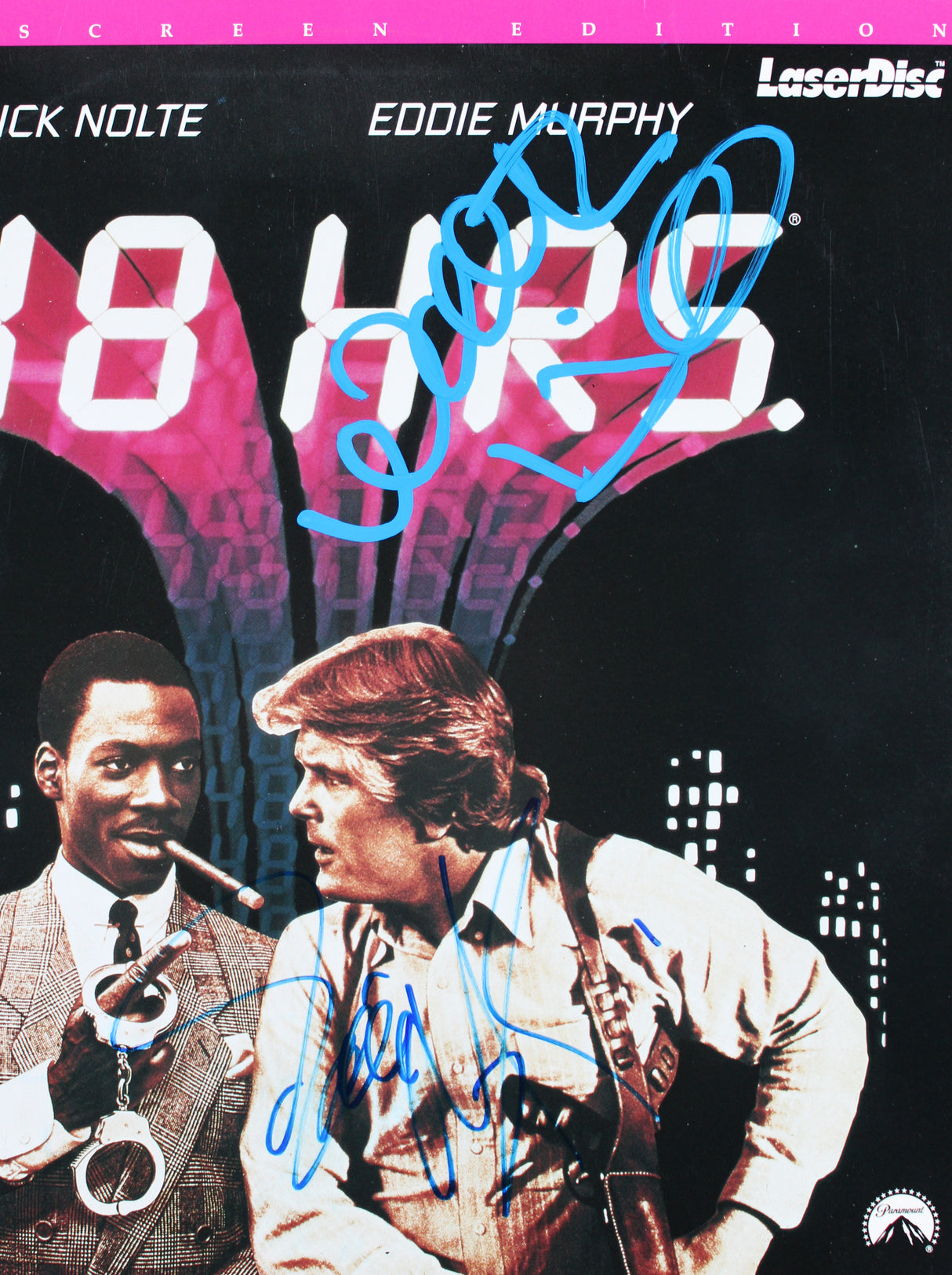 Nick Nolte & Eddie Murphy Authentic Signed 48 Hours LaserDisc Cover BAS #AA49921