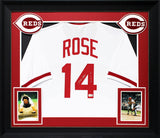 Pete Rose "4256" Authentic Signed White Pro Style Framed Jersey BAS 4