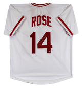 Pete Rose "4256" Authentic Signed White Pro Style Jersey Autographed BAS 4