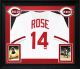 Pete Rose Authentic Signed White Pro Style Framed Jersey Autographed BAS