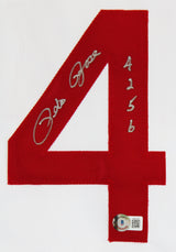 Pete Rose "4256" Authentic Signed White Pro Style Framed Jersey BAS 4