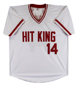 Reds Pete Rose 4256 Authentic Signed White Pro Style Jersey Autographed BAS 5