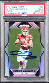 Patrick Mahomes Signed 2017 Panini Prizm Silver #269 RC Card 8 Auto 10 PSA Slab