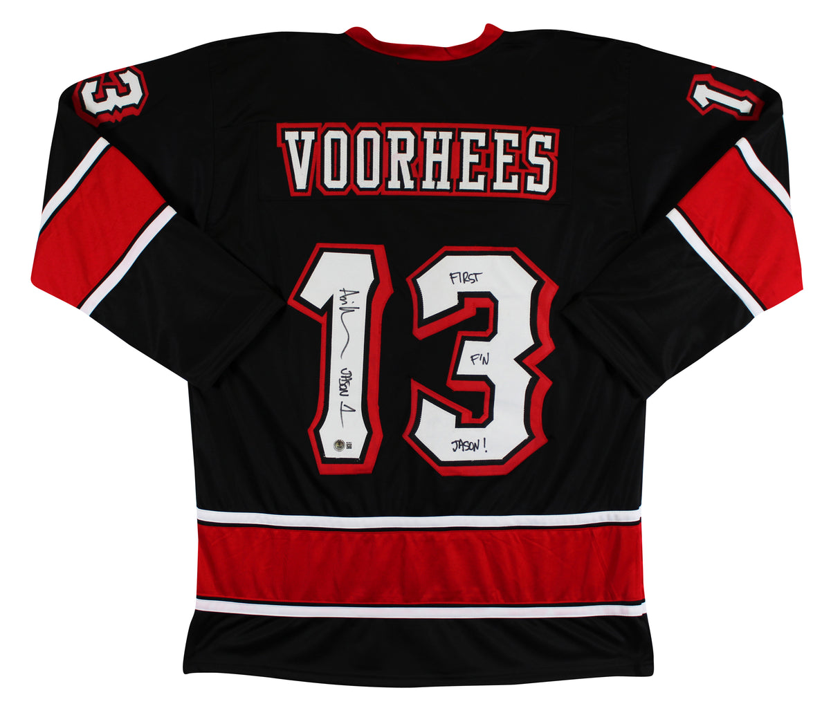 Ari Lehman "First F'N Jason" Authentic Signed Black Hockey Jersey BAS Witnessed