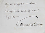 Thomas Edison Authentic Signed Handwritten Letter Auto Graded 10! BAS #AC60869