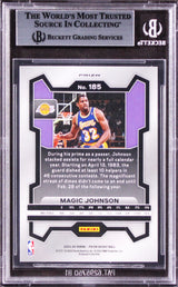 Lakers Magic Johnson Signed 2023 Panini Prizm Red Ice #185 Card BAS Slabbed