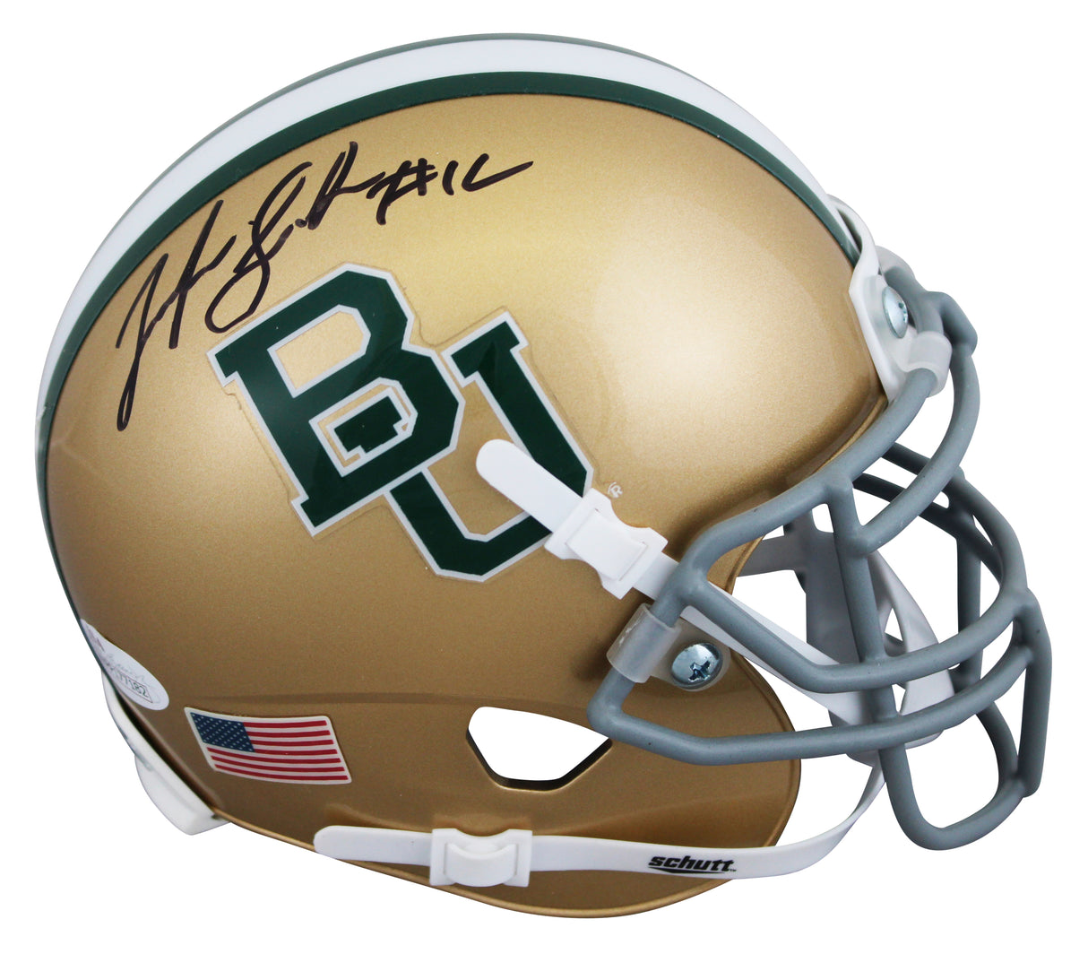 Baylor Josh Gordon Authentic Signed Gold Schutt Mini Helmet JSA #WPP177182