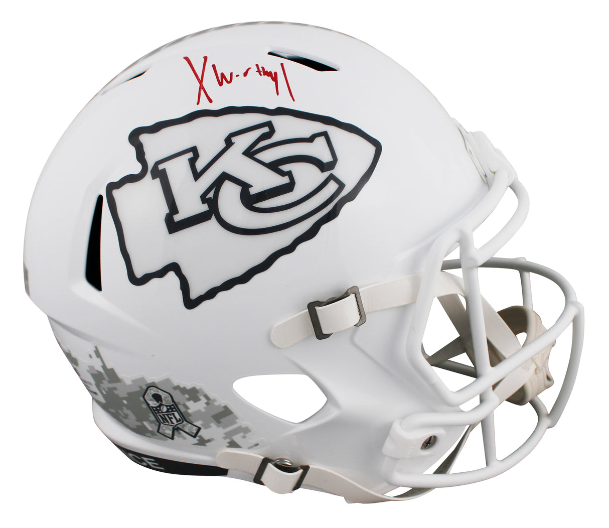 Chiefs Xavier Worthy Signed STS III Full Size Speed Rep Helmet W/ Case Fanatics