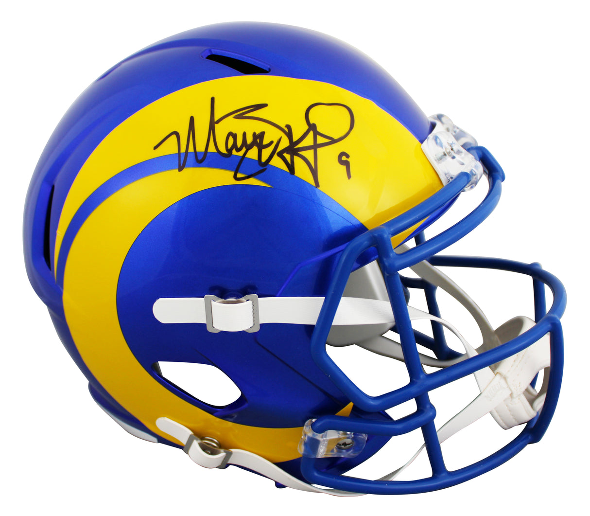 Rams Matthew Stafford Signed Full Size Speed Rep Helmet W/ Case BAS Witnessed