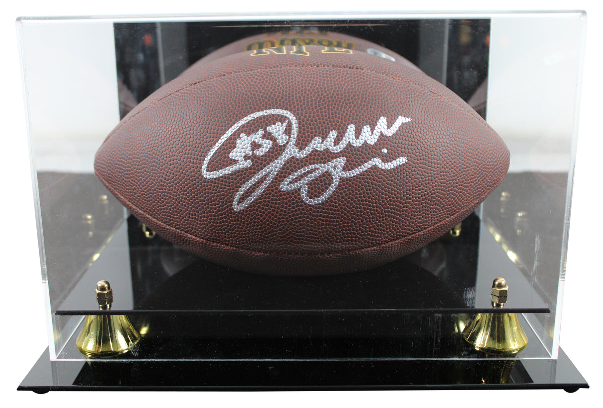 Bengals Joseph Ossai Signed Wilson Super Grip Football W/ Case BAS Witnessed