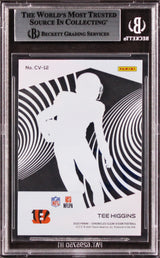 Bengals Tee Higgins Signed 2020 Panini Clear Vison Rookies #12 Card BAS Slabbed