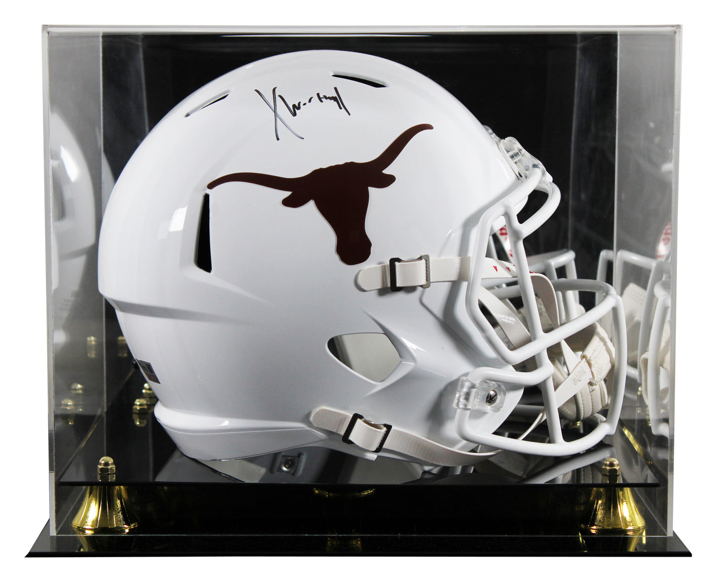 Texas Xavier Worthy Authentic Signed Full Size Speed Rep Helmet W/ Case Fanatics
