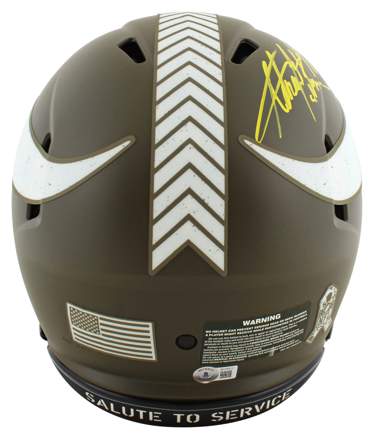 Vikings Adrian Peterson "DTN" Signed STS F/S Speed Proline Helmet W/ Case BAS W