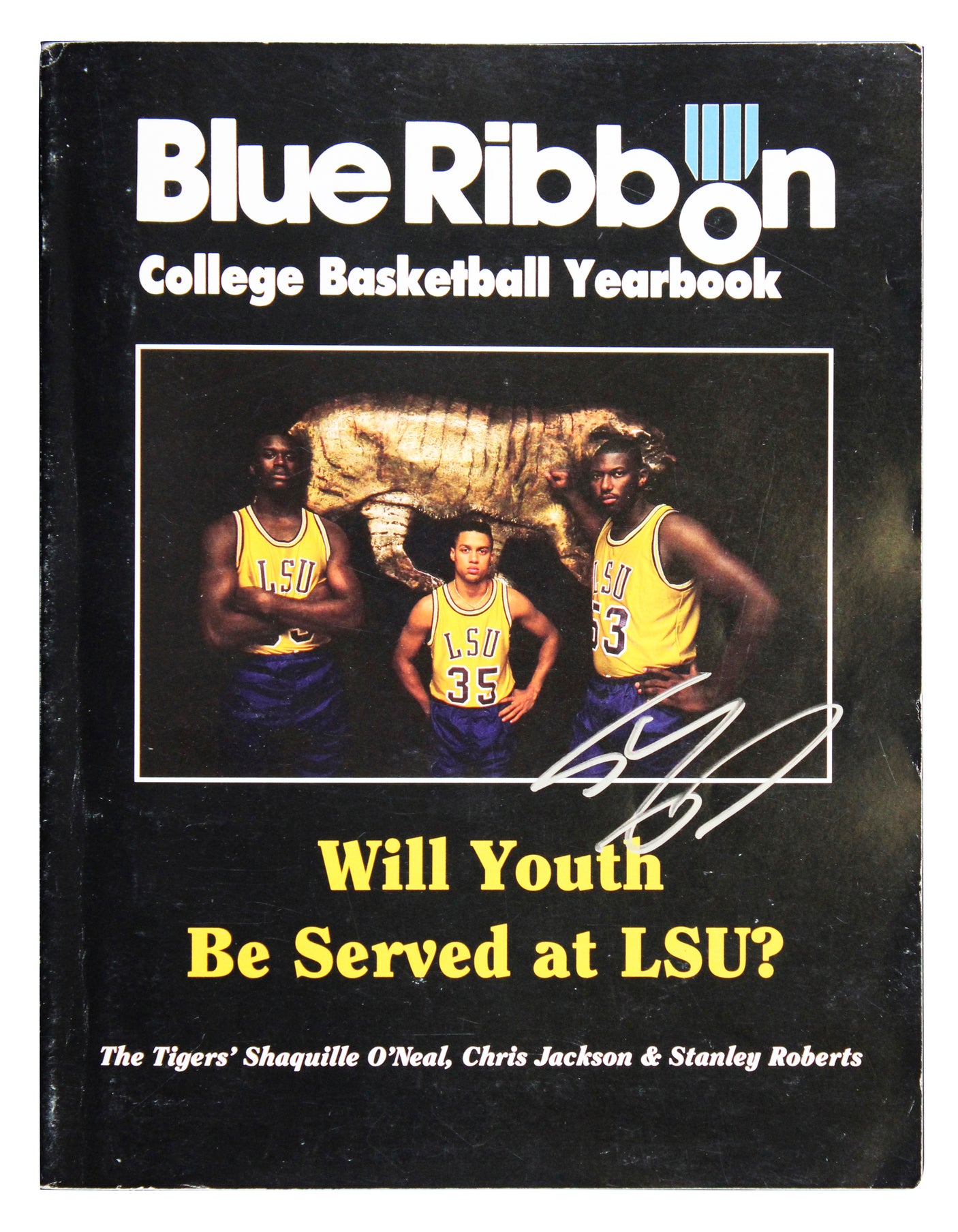 Shaquille O'Neal Signed 1989-90 College Basketball LSU Yearbook BAS W #3W388793