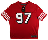 49ers Nick Bosa Signed Red Nike Elite Jersey w/ Dropshadow BAS Witnessed