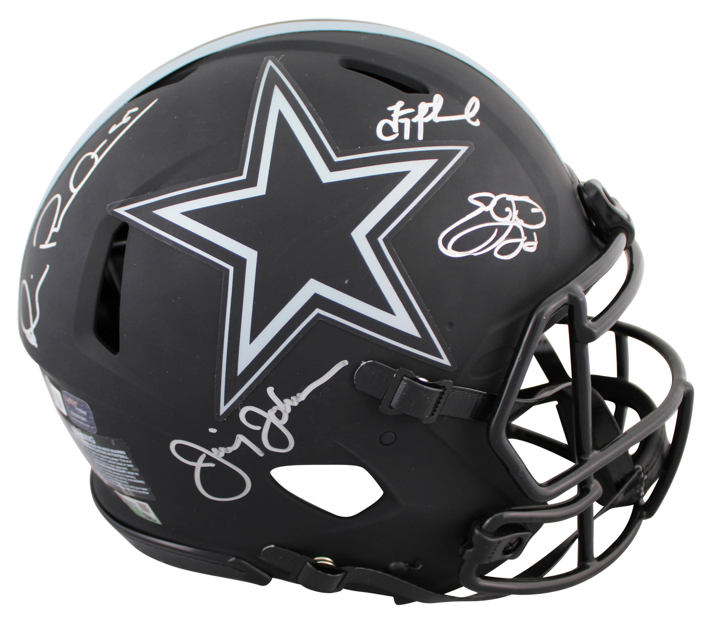 Cowboys (4) Aikman, Smith +2 Signed Eclipse F/S Speed Proline Helmet BAS Witness