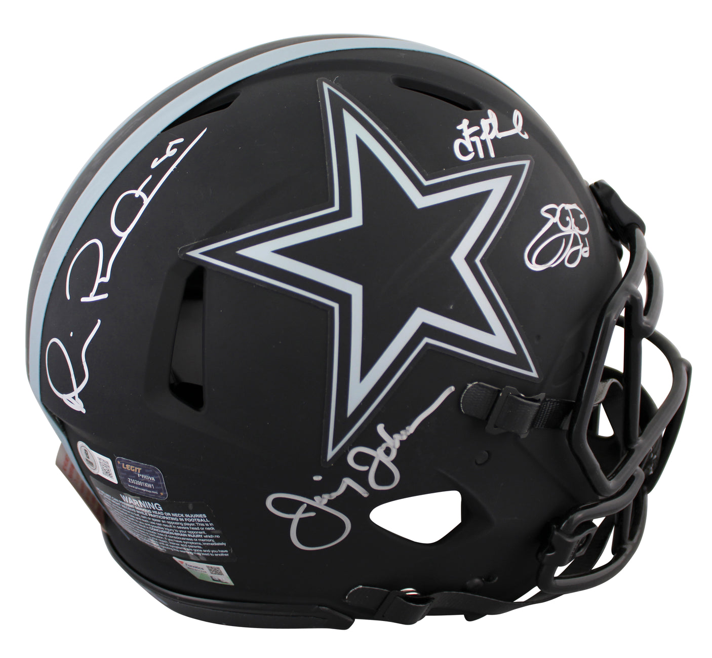 Cowboys (4) Aikman, Smith +2 Signed Eclipse F/S Speed Proline Helmet W/ Case BAS