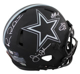 Cowboys (4) Aikman, Smith +2 Signed Eclipse F/S Speed Proline Helmet W/ Case BAS