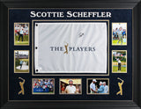 Scottie Scheffler Signed & Framed Player's Championship Pin Flag JSA #CN05906