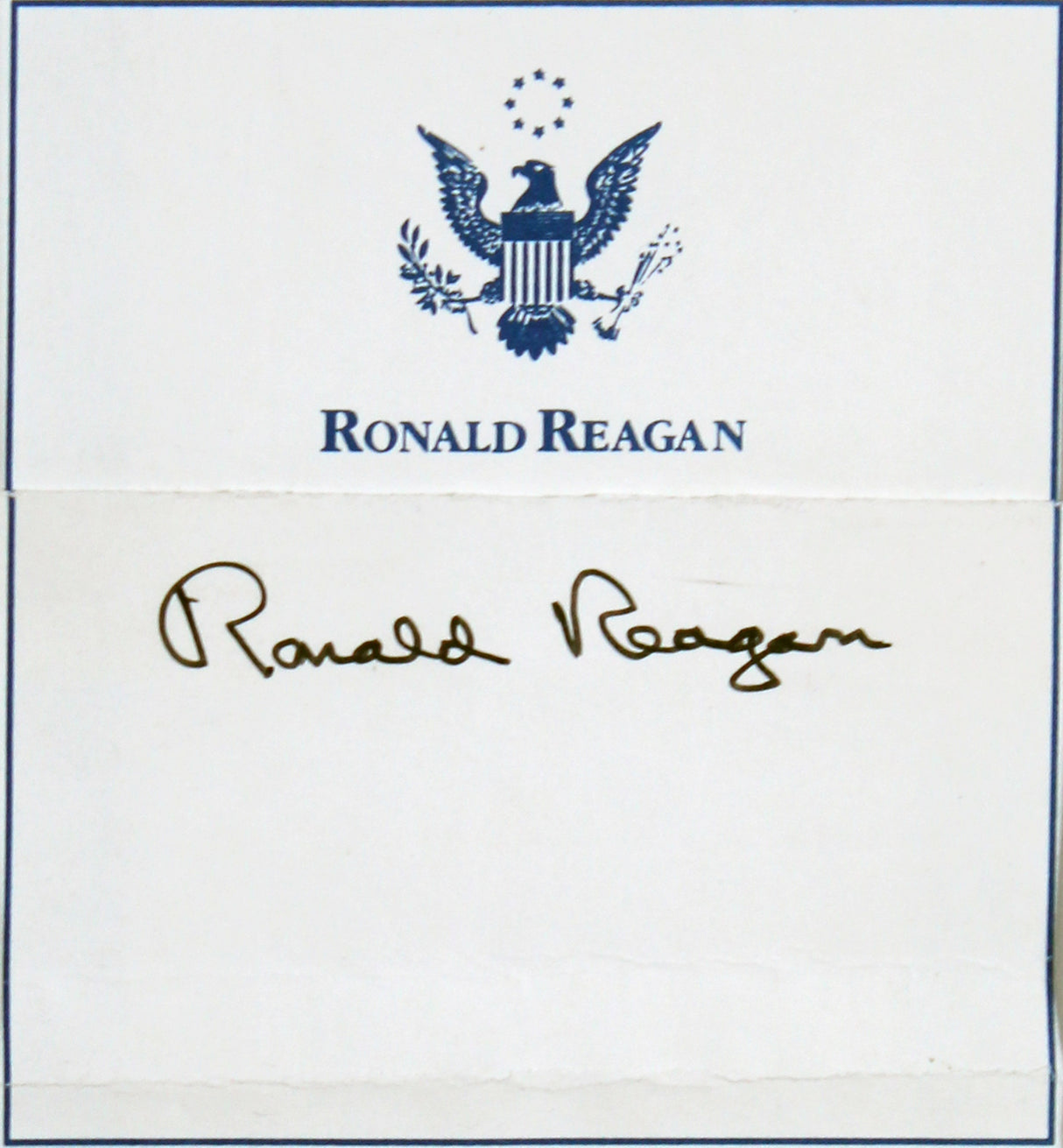 Ronald Reagan Authentic Signed 2x3.5 Cut Signature Framed Display BAS #AB77987