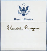 Ronald Reagan Authentic Signed 2x3.5 Cut Signature Framed Display BAS #AB77987