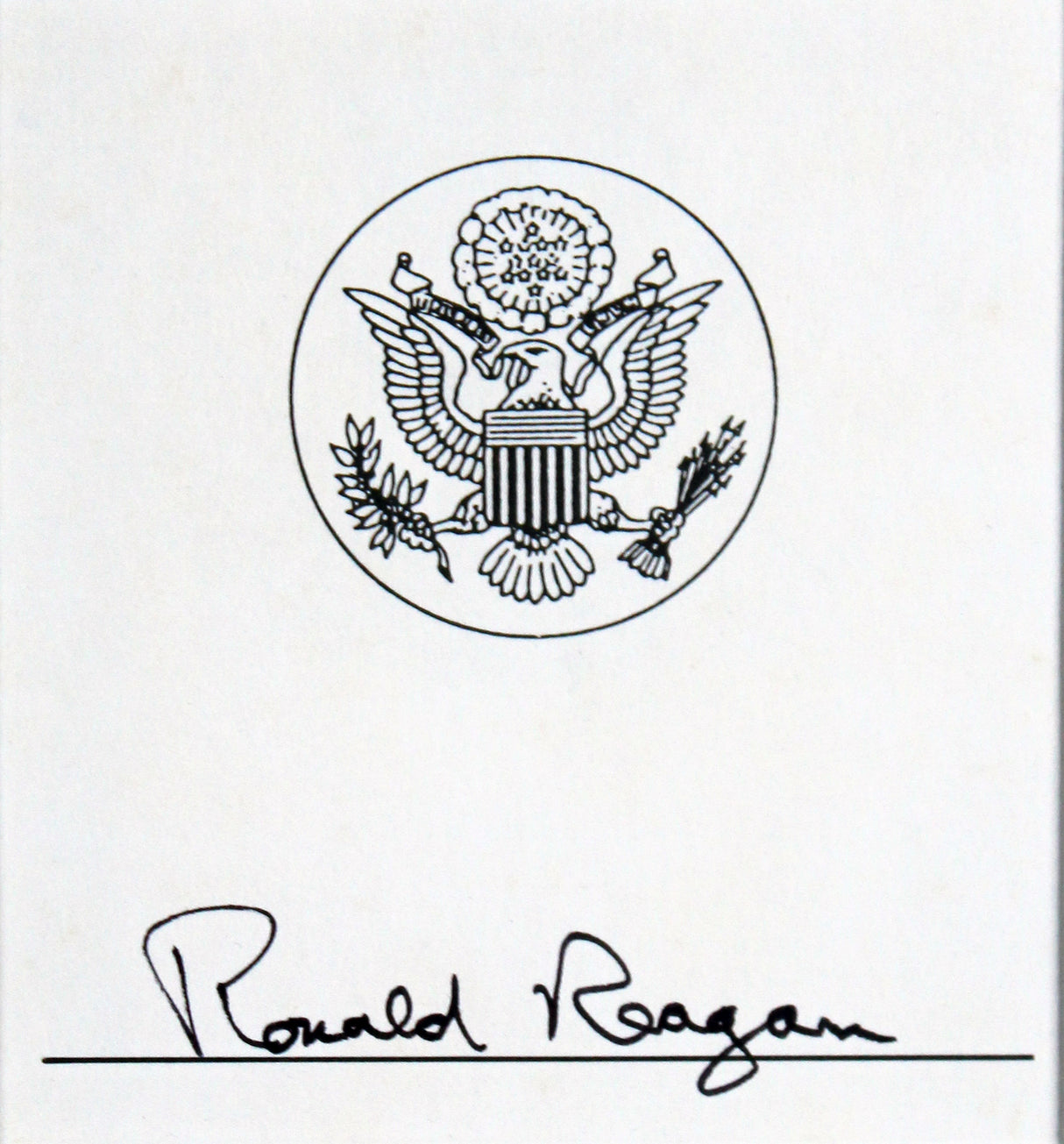 Ronald Reagan Authentic Signed 2x3.5 Cut Signature Framed Display BAS #AB76866