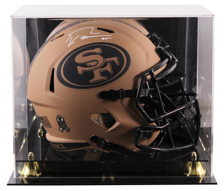 49ers George Kittle Signed STS II Full Size Speed Rep Helmet W/ Case BAS Witness