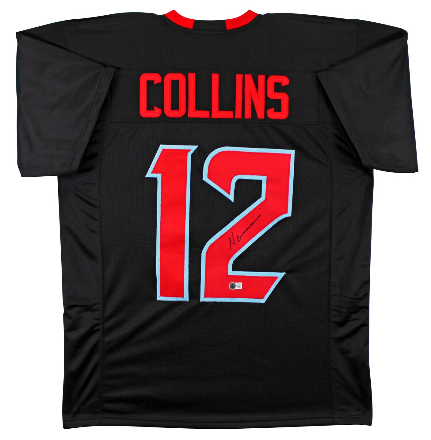 Nico Collins Authentic Signed Alternate Navy Blue Pro Style Jersey BAS Witnessed