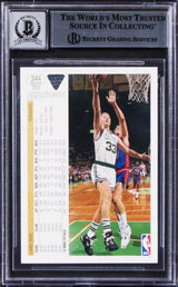 Celtics Larry Bird Signed 1991 Upper Deck #344 Card Auto Graded 10! BAS Slabbed