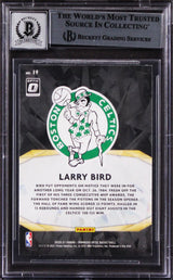 Celtics Larry Bird Signed 2020 Donruss Optic Winner Stays #19 Auto 10 BAS Slab