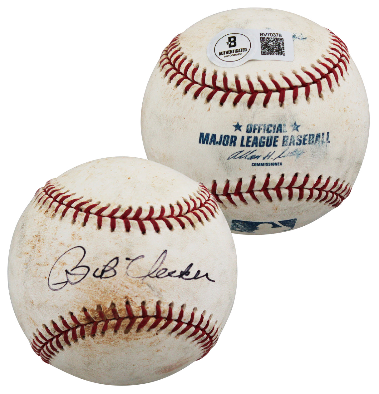 Brewers Bob Uecker Authentic Signed Game Used Sellig OML Baseball BAS #BV70378