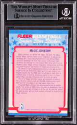 Lakers Magic Johnson Authentic Signed 1988 Fleer Stickers #6 Card BAS Slabbed