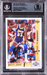 Lakers Magic Johnson Authentic Signed 1991 Upper Deck #34 Card BAS Slabbed