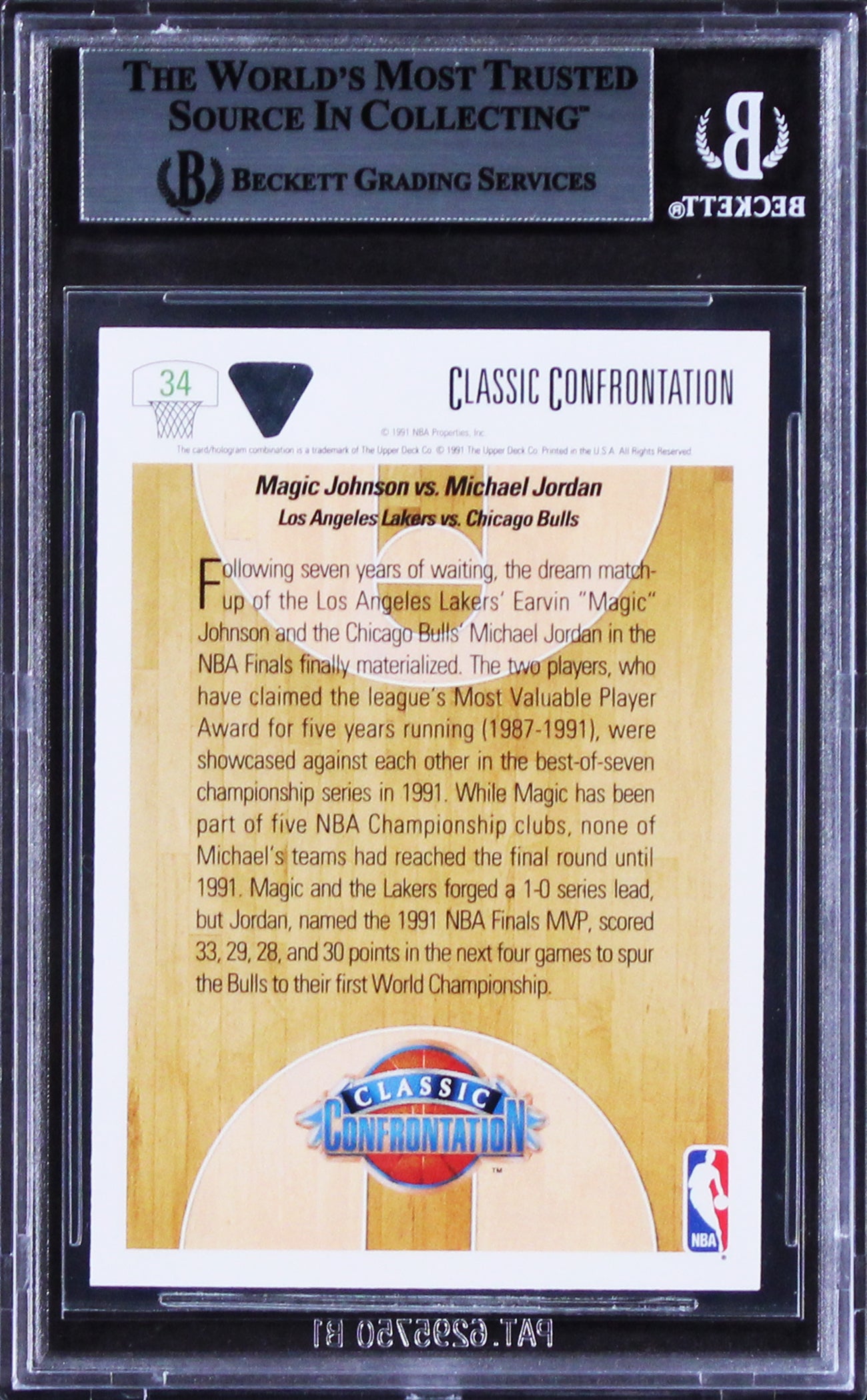 Lakers Magic Johnson Authentic Signed 1991 Upper Deck #34 Card BAS Slabbed