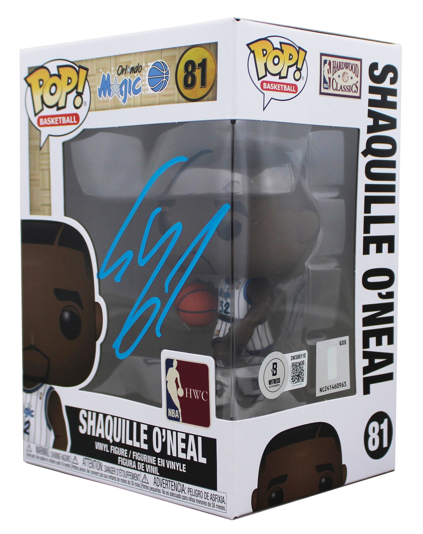 Magic Shaquille O'Neal Authentic Signed HWC #81 Funko Pop Vinyl Figure BAS Wit