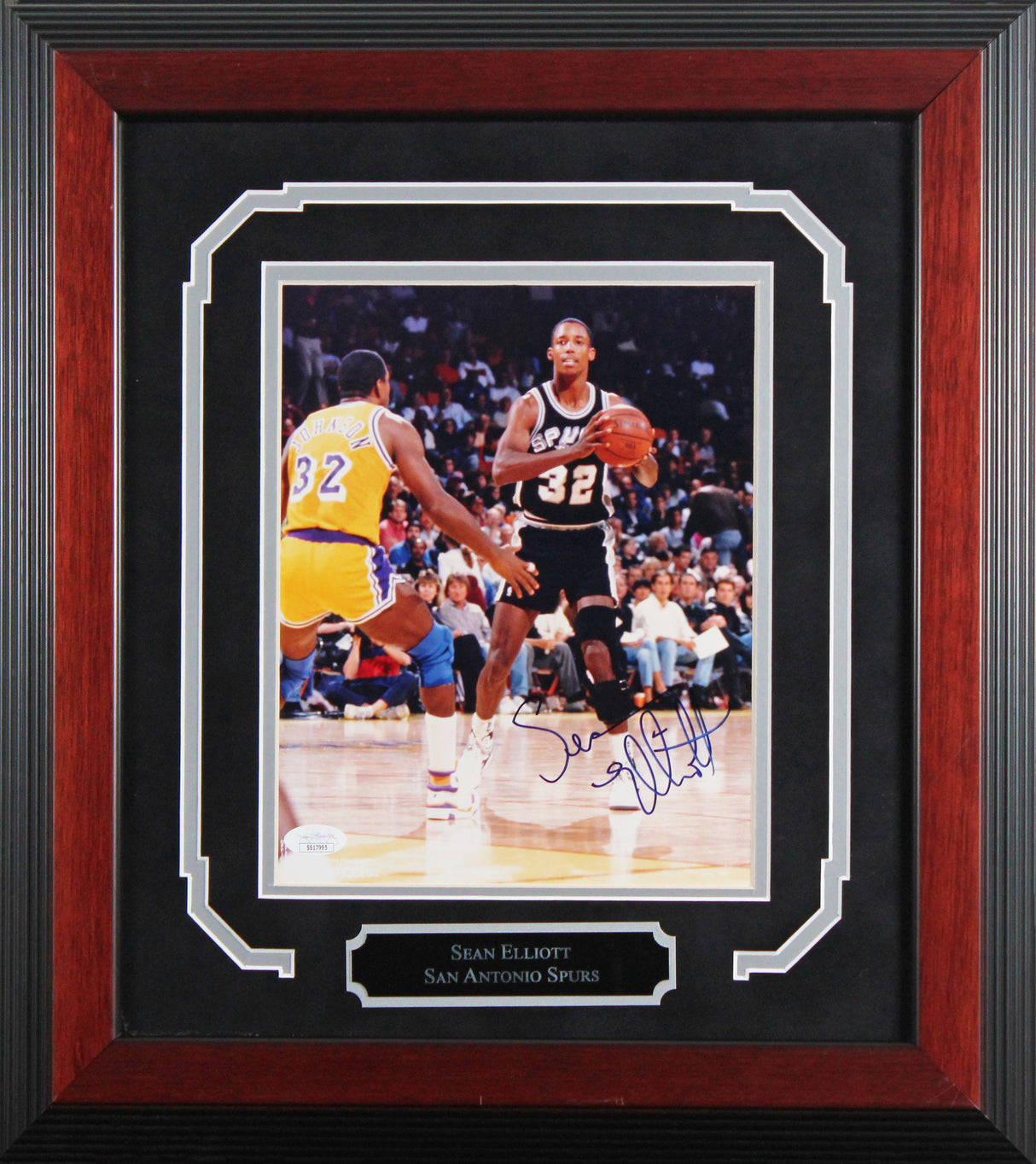 Spurs Sean Elliott Authentic Signed 8x10 Framed Photo Autographed JSA #SS17995