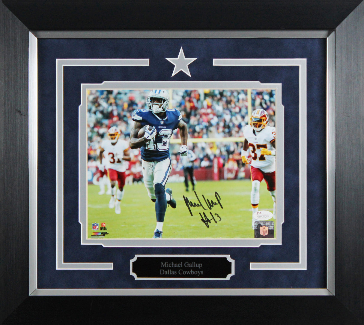 Cowboys Michael Gallup Authentic Signed 8x10 Framed Photo JSA #WPP197203