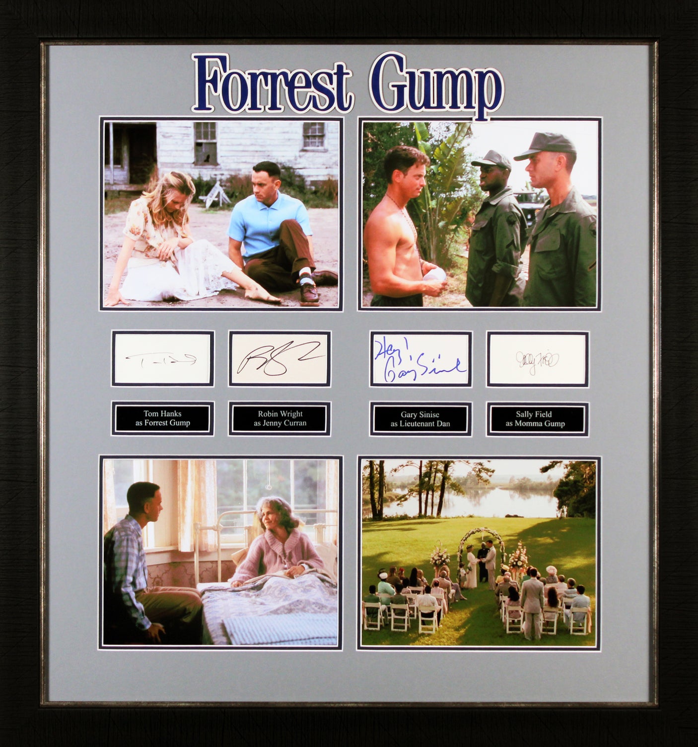 Forrest Gump (4) Hanks, Sinise, Field, Wright Signed Framed Display BAS #AD38611