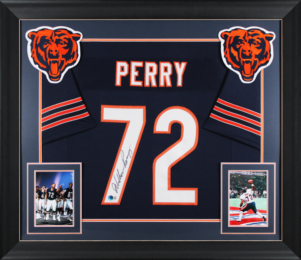 William Perry Authentic Signed Navy Pro Style Framed Jersey BAS Witnessed