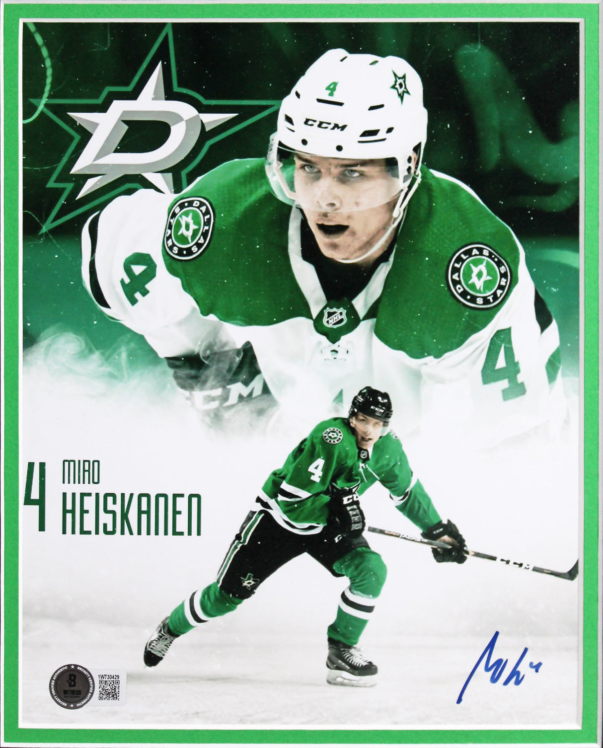 Stars Miro Heiskanen Authentic Signed 8x10 Framed Photo BAS Witnessed #1W730429