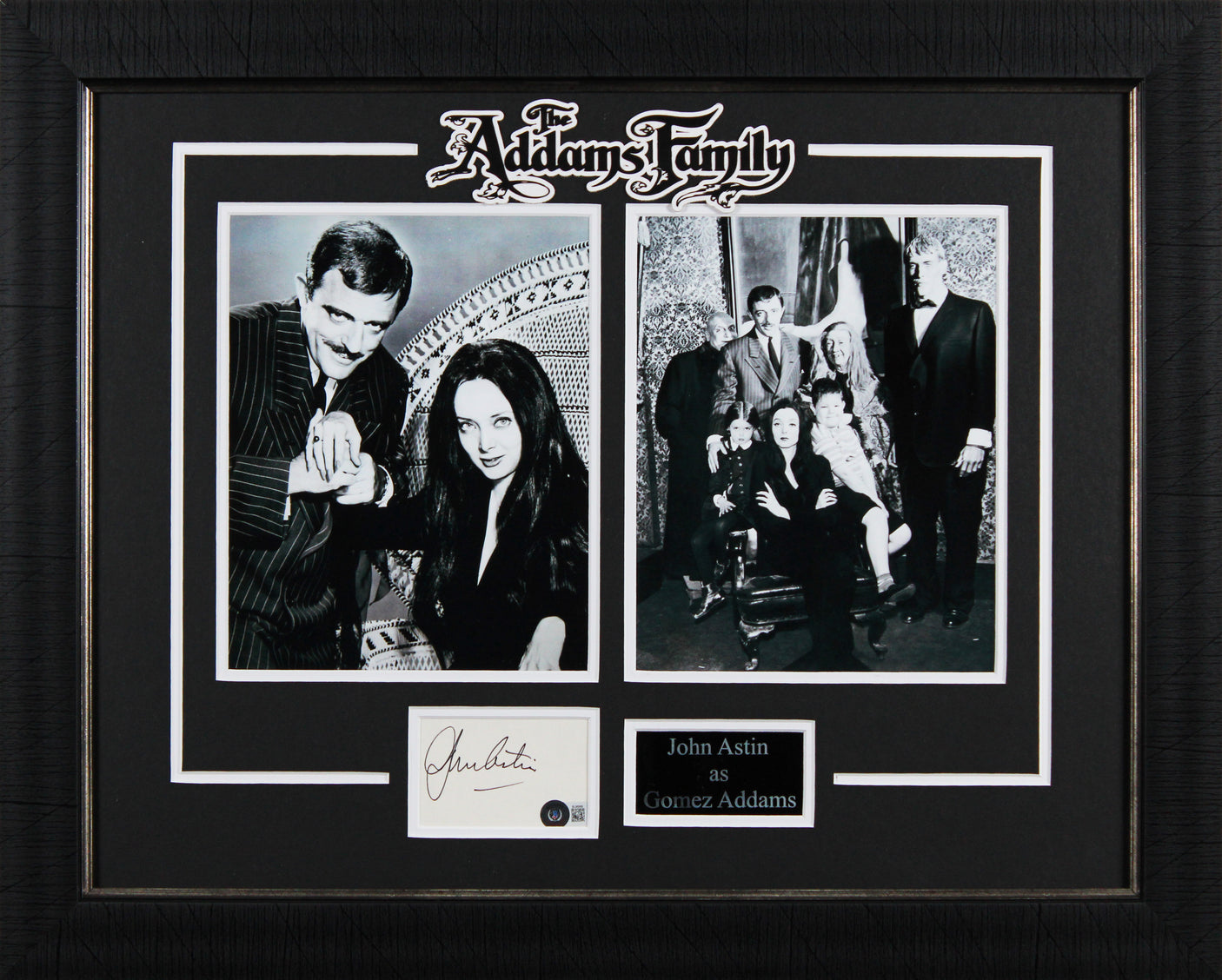 John Astin The Addams Family Authentic Signed 3x5 Index Card Framed Display BAS