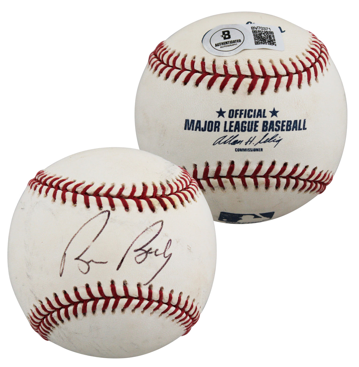 Rangers Bruce Bochy Authentic Signed Allen Selig OML Baseball BAS #BV70371