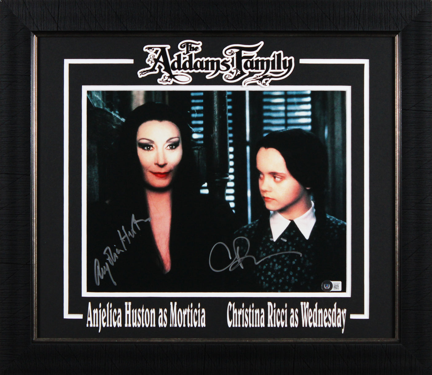 Christina Ricci & Anjelica Houston Addams Family Signed 11x14 Framed Photo BAS