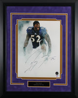 Ravens Ray Lewis Authentic Signed 11x14 Framed Photo PSA/DNA Itp #7A05719