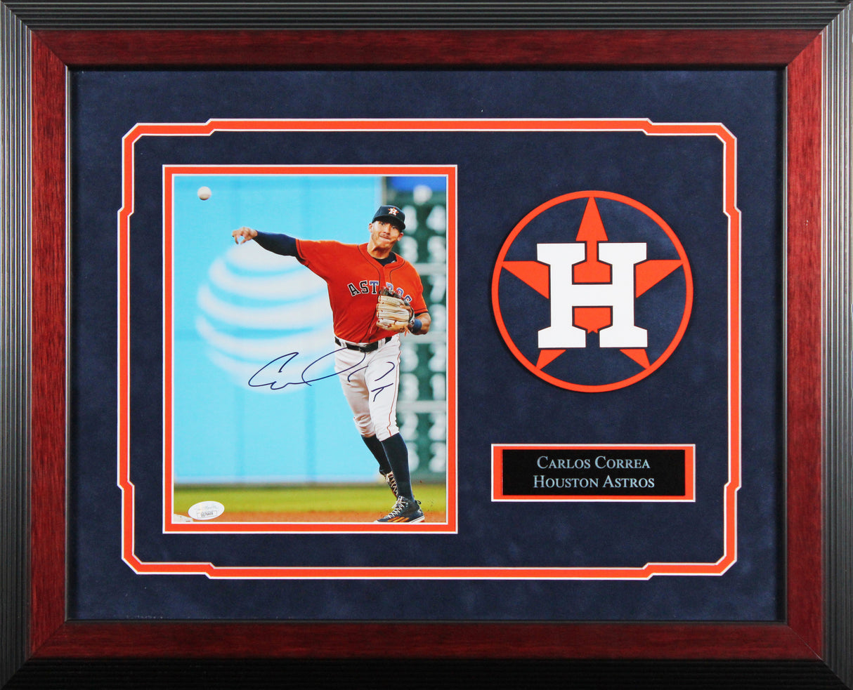 Astros Carlos Correa Authentic Signed 8x10 Framed Photo JSA #QQ76609