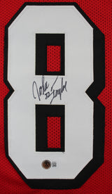 John Taylor Signed Red Pro Style Framed Jersey w/ Dropshadow BAS Witnessed